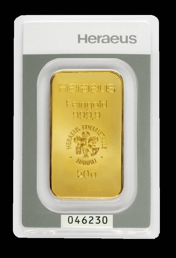 Złoto inwestycyjne: dlaczego warto wybrać sztabkę Heraeus 50 g?